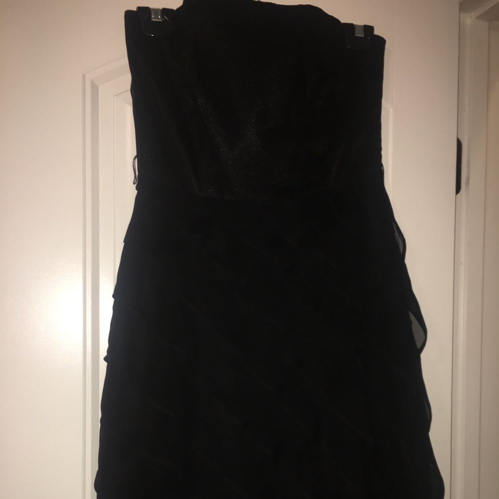 Black strapless dress